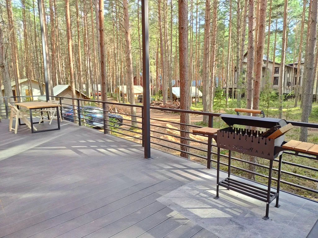 Дом 101m2 — чан, кухня, панорамные окна