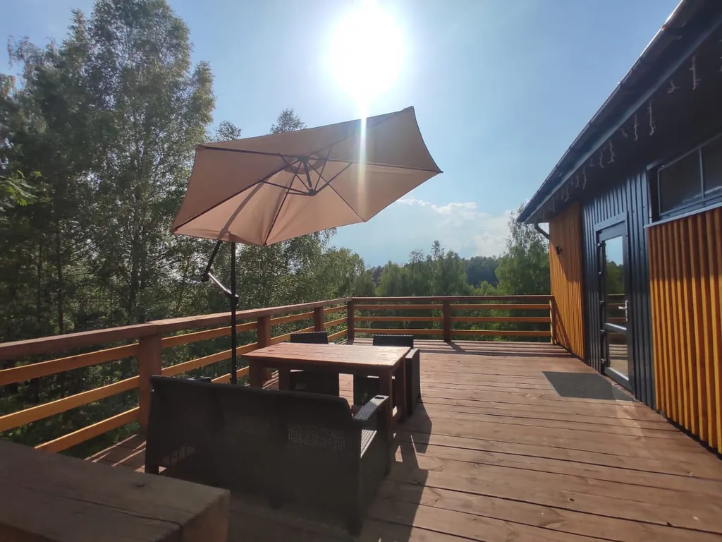Дом 80m2 — чан, кухня, панорамные окна
