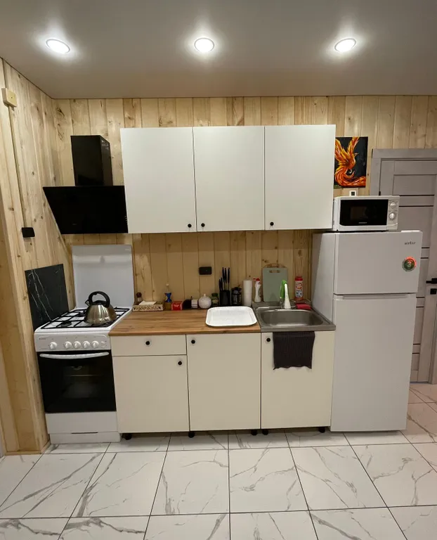 Дом 70m2 — чан, кухня, вид на набережную