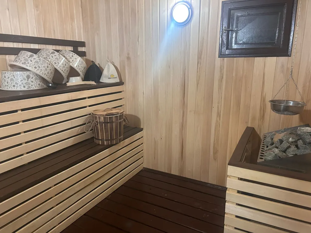 Коттедж 110m2 — чан, панорамные окна, кухня